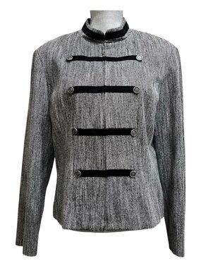 Conrad C Military-Style Blazer Sz 12 Velvet Accents Asian